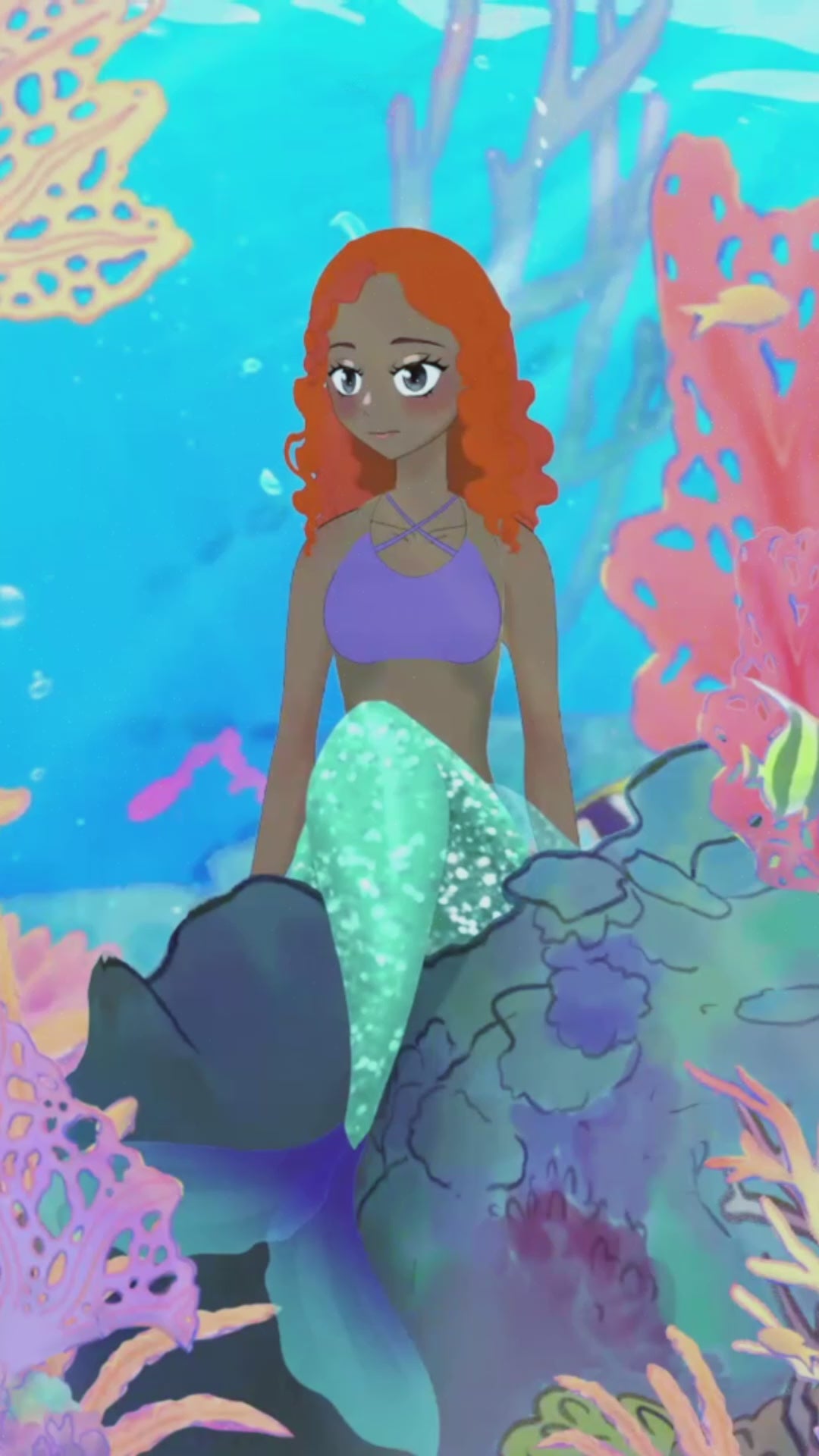 Digital download Live2d animated and tracked mermaid tail assets / items