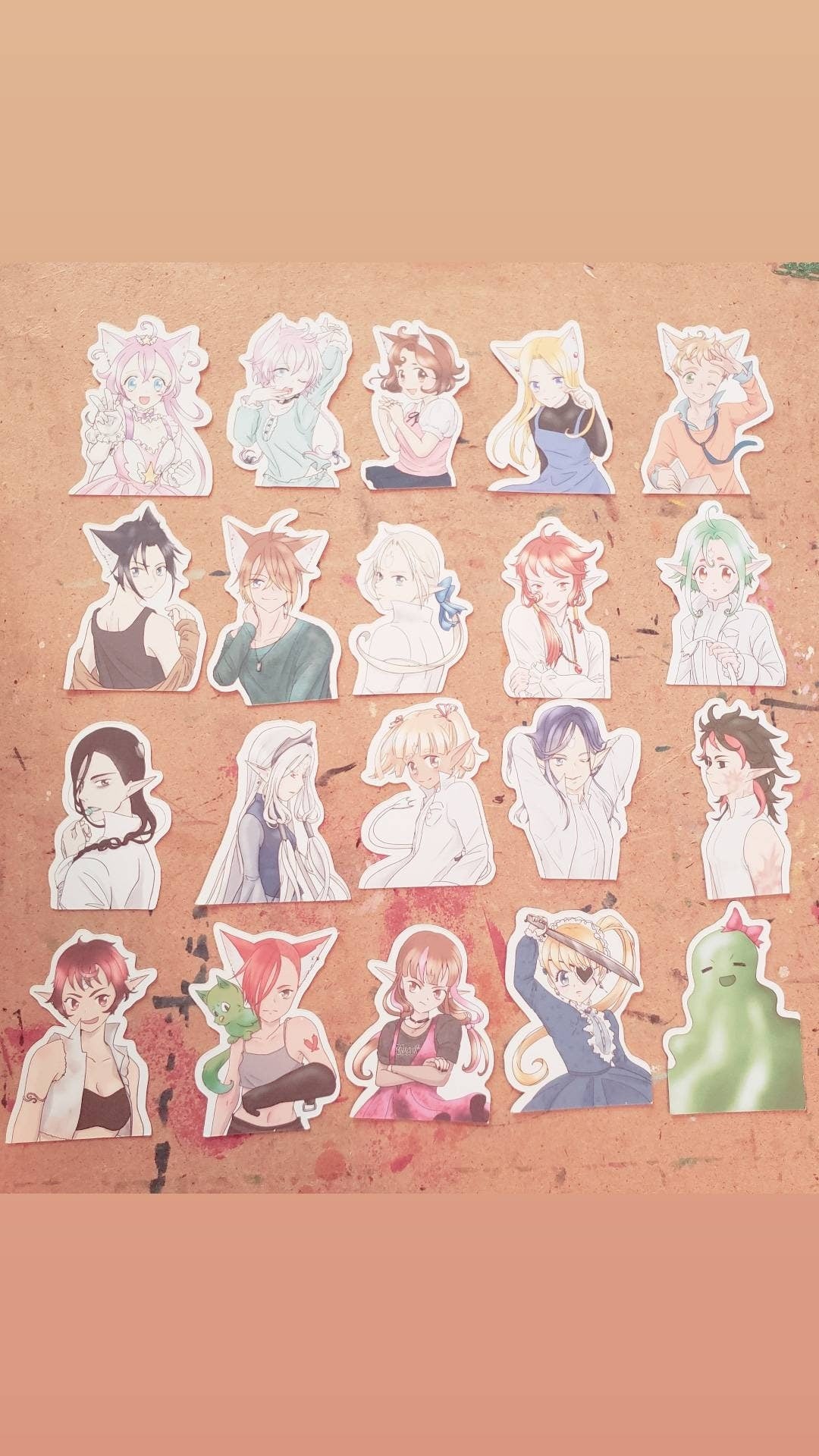 Magical Princess Sky character portrait flake paper stickers original manga merch
