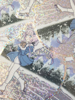 Load image into Gallery viewer, Snow angel Magical Princess Sky iceskating glitter vinyl sticker 3 inch
