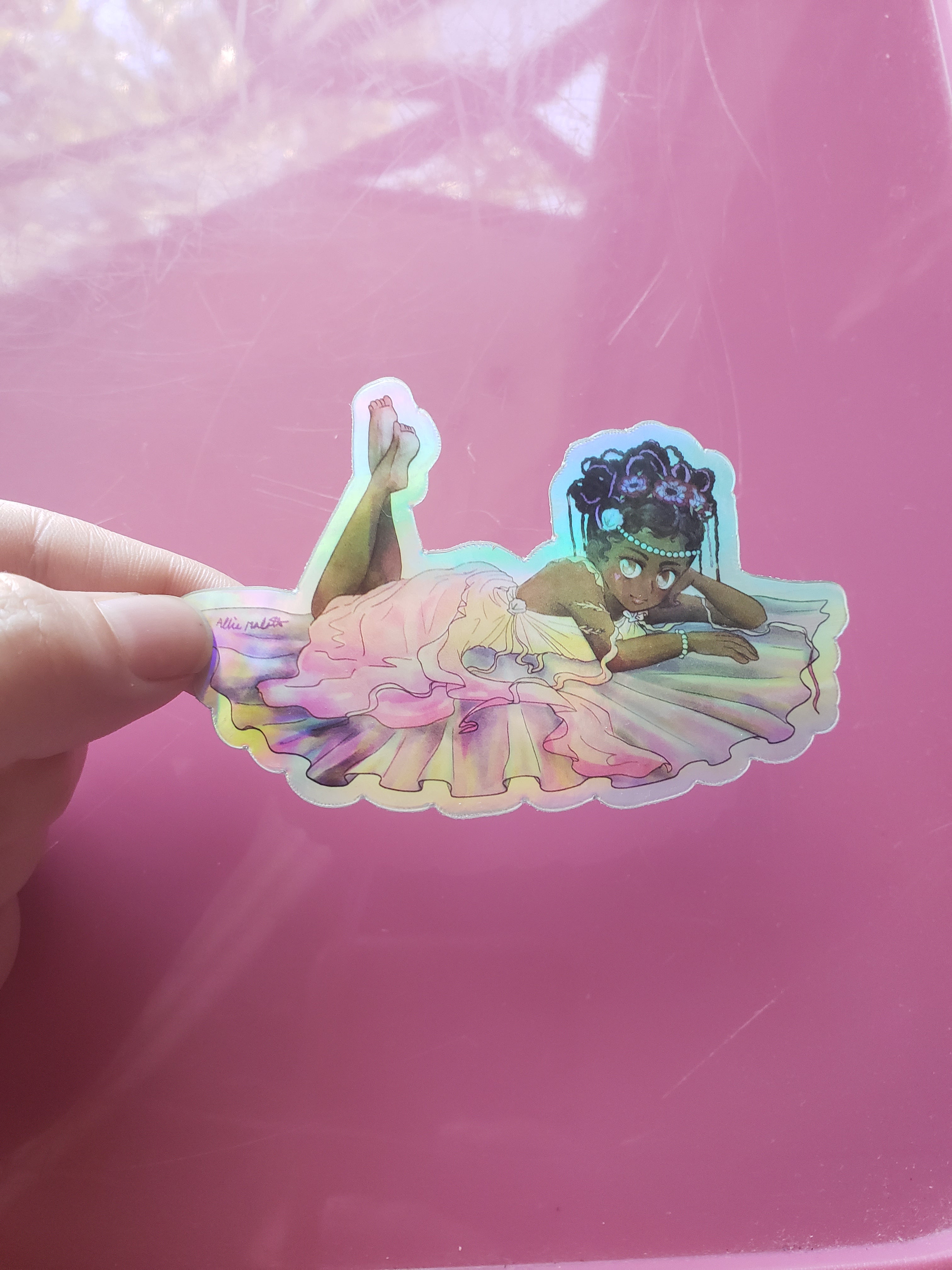 Holographic Vinyl sticker Godess Venus / Aphrodite 3 inch
