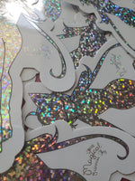 Load image into Gallery viewer, Holographic glitter vinyl sticker - 3 x 4.5 inch Magical girl transformation from original manga Magical princess Sky
