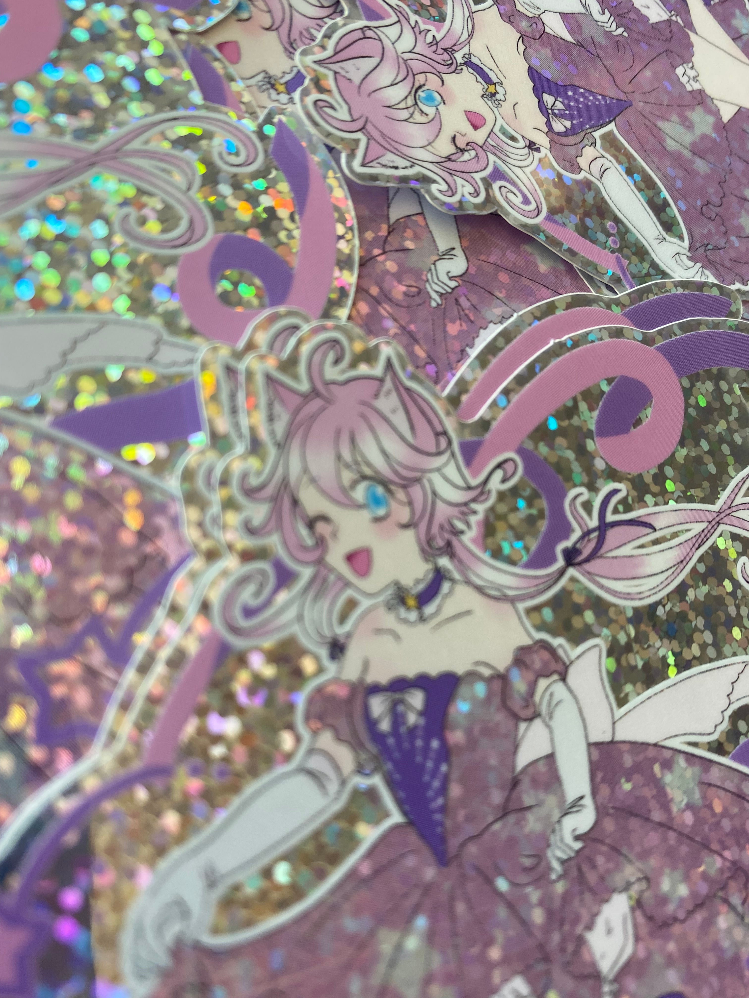 Magical Princess Sky festive dress magical girl glitter sticker 4 inch