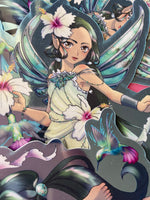 Load image into Gallery viewer, large 6 x 4 Holographic vinyl sticker - Turquoise fairy Hummingbird December gemstone birthstone farie fantasy manga anime art
