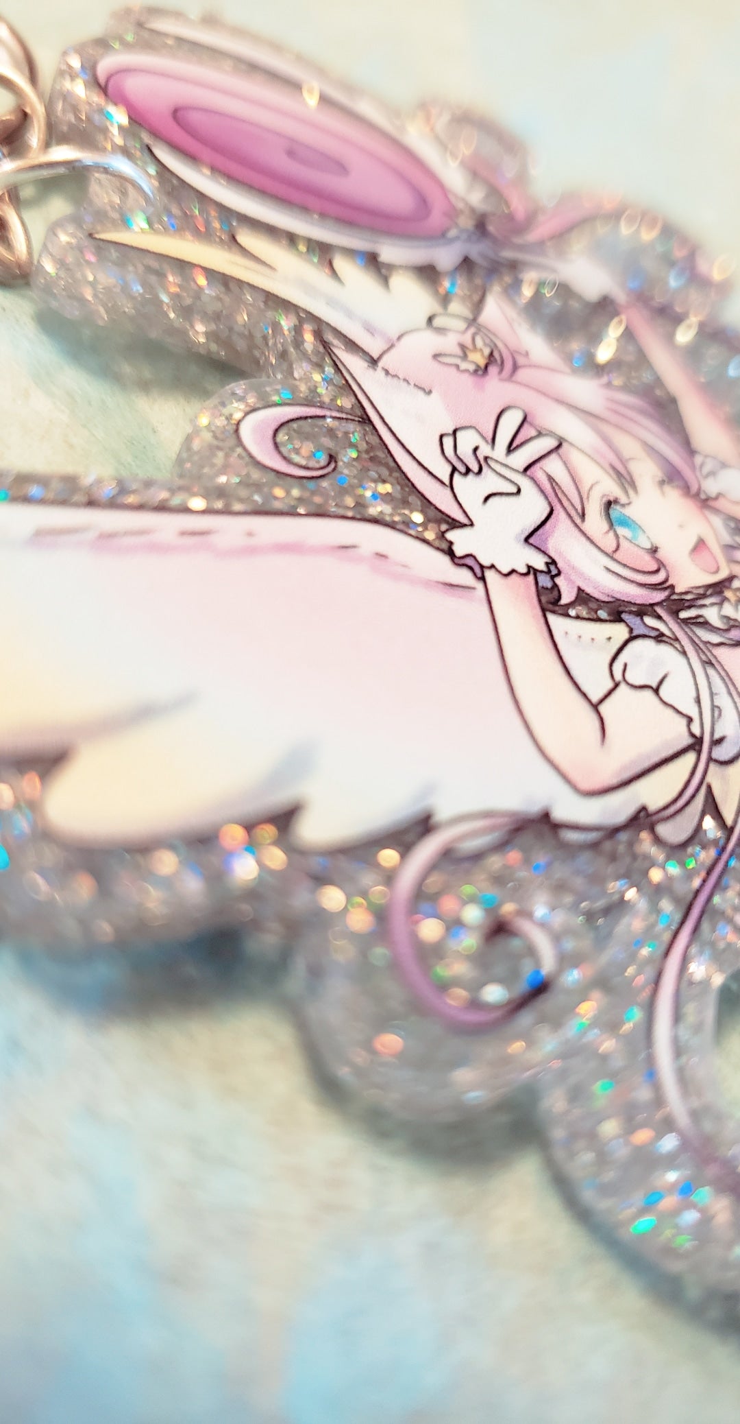Magical Princess 3 inch arcylic Glitter charm keychain