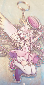 Load image into Gallery viewer, Magical Princess 3 inch arcylic Glitter charm keychain
