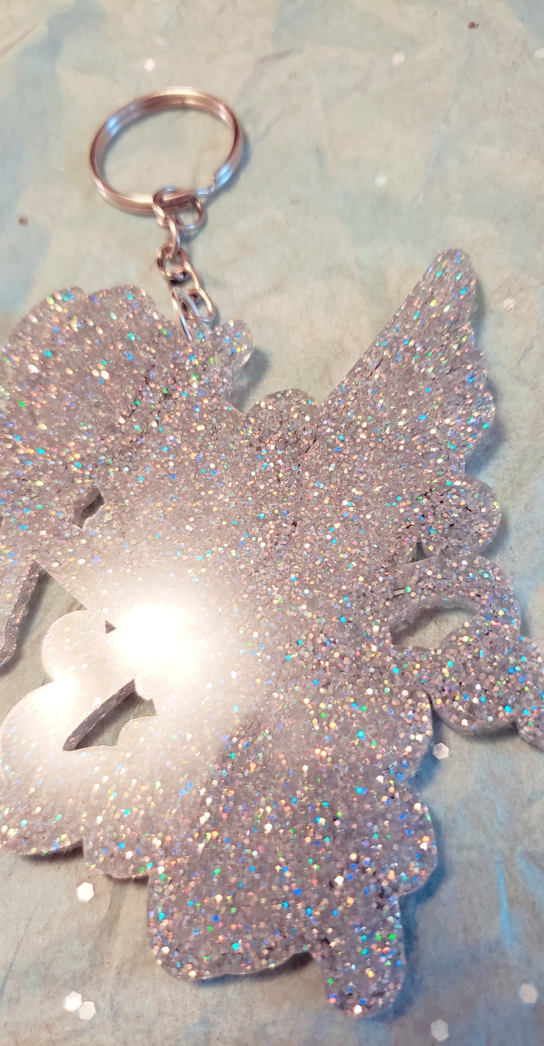 Magical Princess 3 inch arcylic Glitter charm keychain