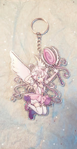 Magical Princess 3 inch arcylic Glitter charm keychain