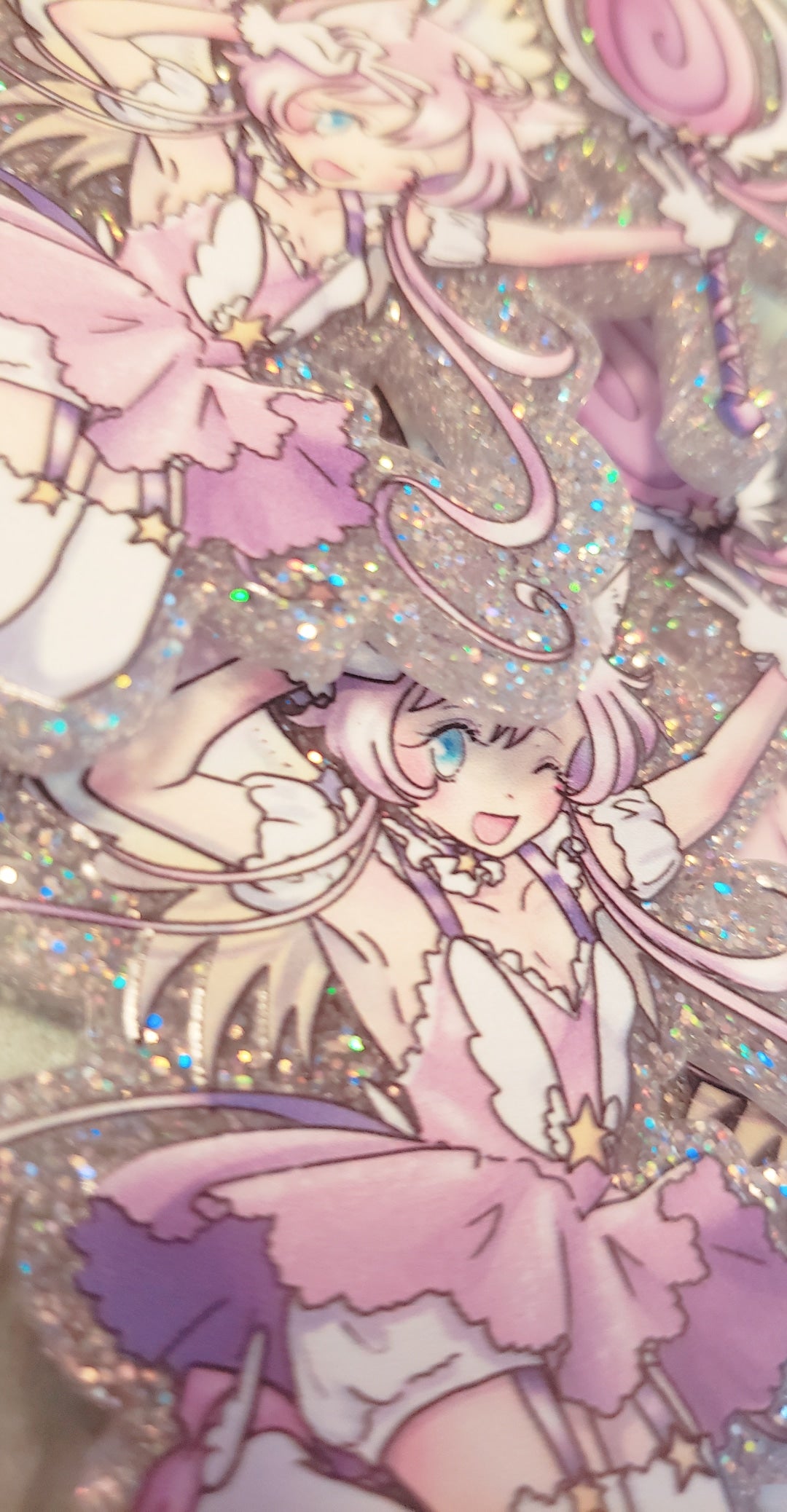 Magical Princess 3 inch arcylic Glitter charm keychain