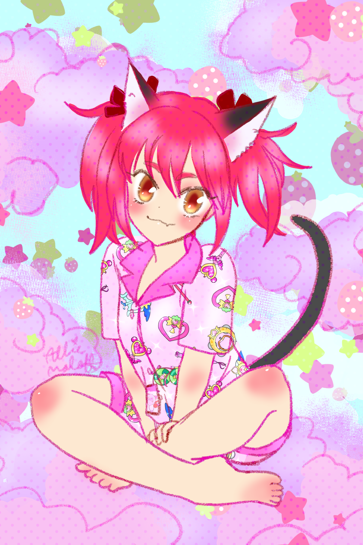 Custom Tokyo mew mew wand print Pajama set