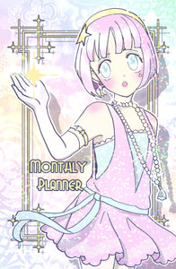 Kawaii 1920's Monthly Planner / calendar- kawaii, pastel, manga, 1920s, Art deco, flapper girls theme.