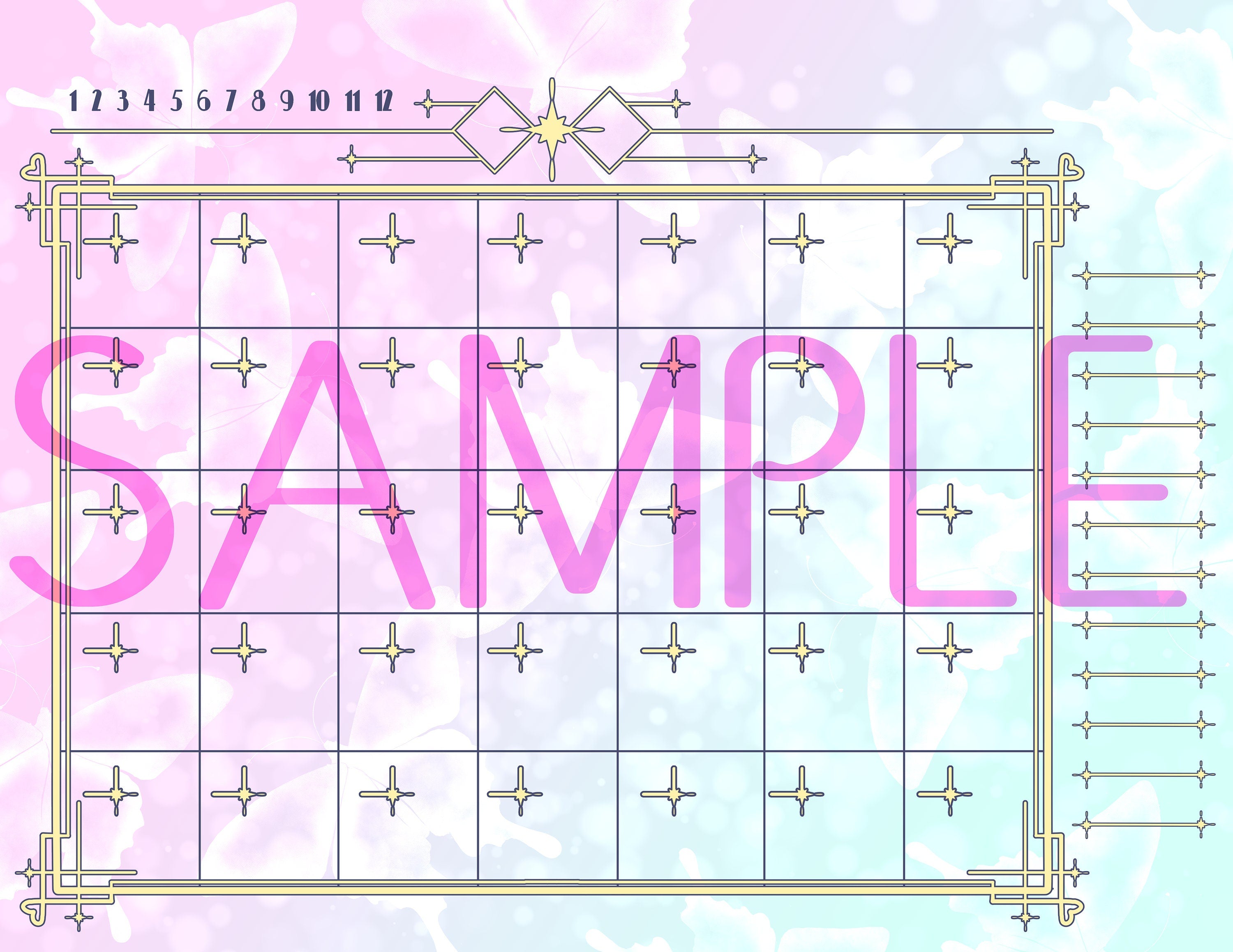 Kawaii 1920's Monthly Planner / calendar- kawaii, pastel, manga, 1920s, Art deco, flapper girls theme.