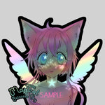 Load image into Gallery viewer, Magical Princess Sky 3 x 2.68 holographic vinyl sticker
