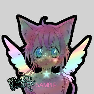 Magical Princess Sky 3 x 2.68 holographic vinyl sticker