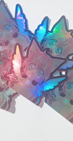 Load image into Gallery viewer, Magical Princess Sky 3 x 2.68 holographic vinyl sticker
