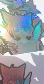 Load image into Gallery viewer, Magical Princess Sky 3 x 2.68 holographic vinyl sticker
