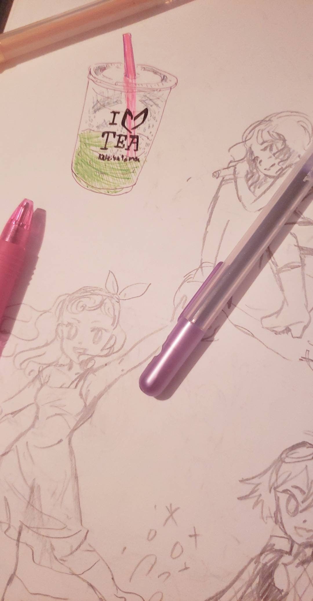 Commissioned 16 page zine filled with hand-drawn doodles featuring your favorite things in sketched manga style