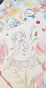 Load image into Gallery viewer, Commissioned 16 page zine filled with hand-drawn doodles featuring your favorite things in sketched manga style
