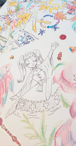 Commissioned 16 page zine filled with hand-drawn doodles featuring your favorite things in sketched manga style