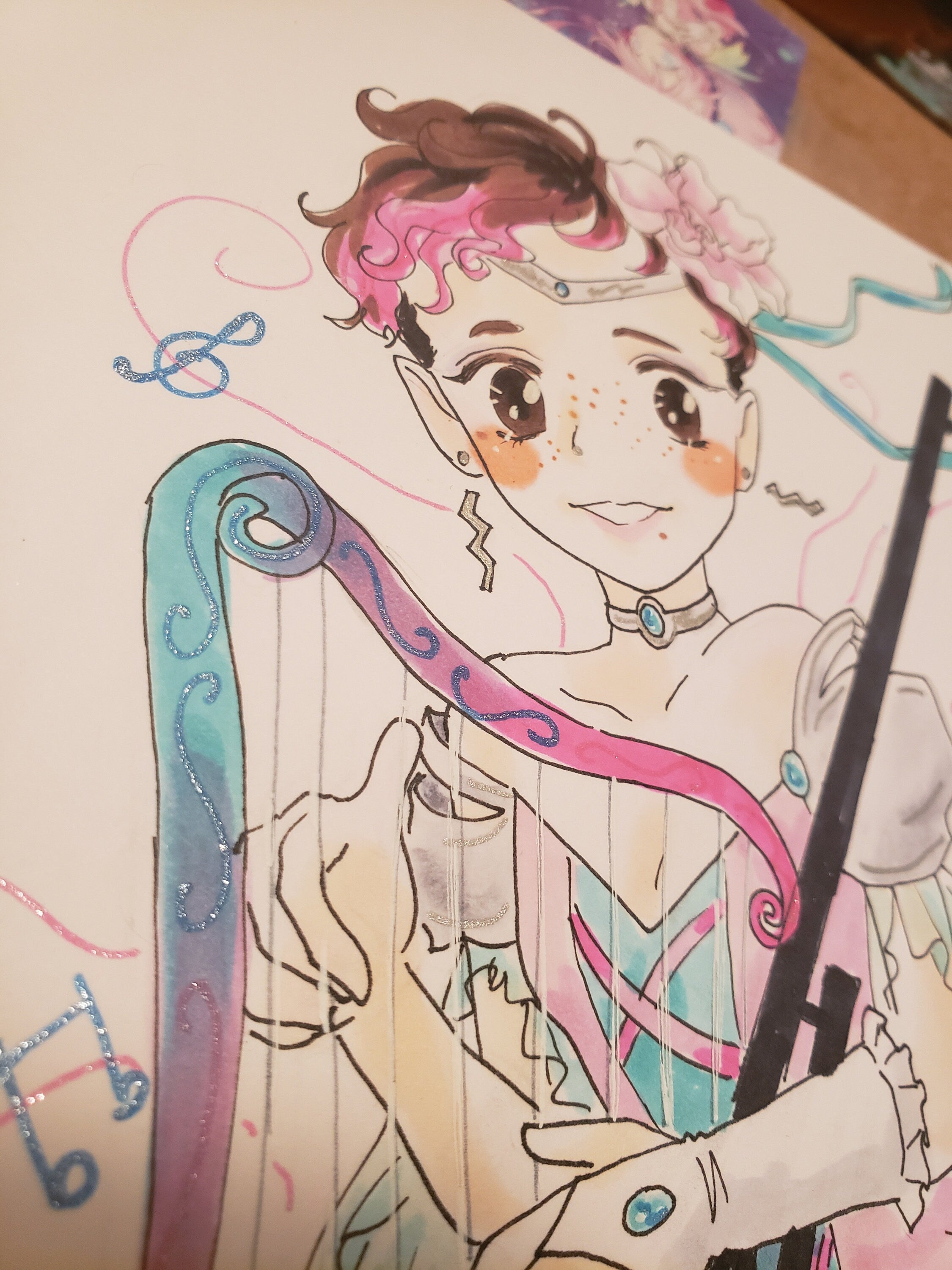 Become a magical girl! Portrait commission, manga / anime art style with copic markers