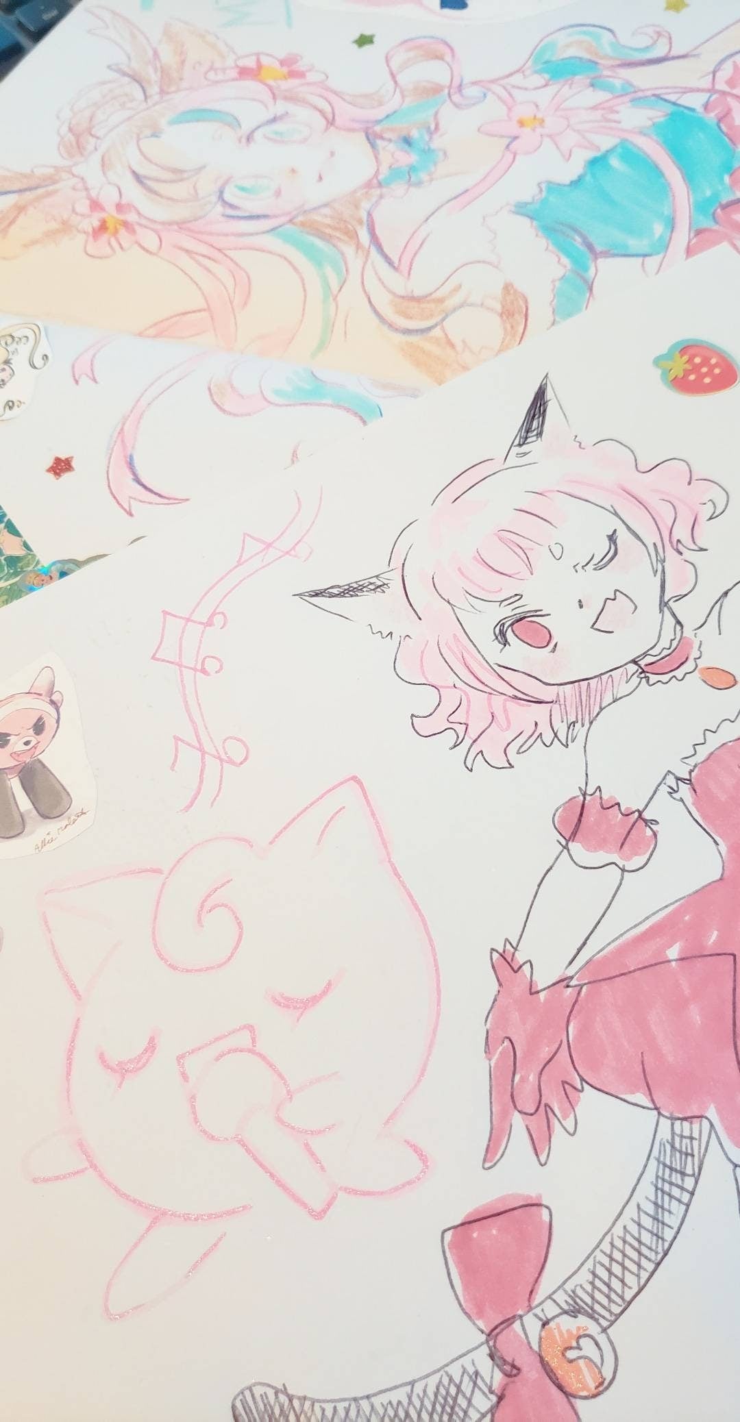Commissioned 16 page zine filled with hand-drawn doodles featuring your favorite things in sketched manga style