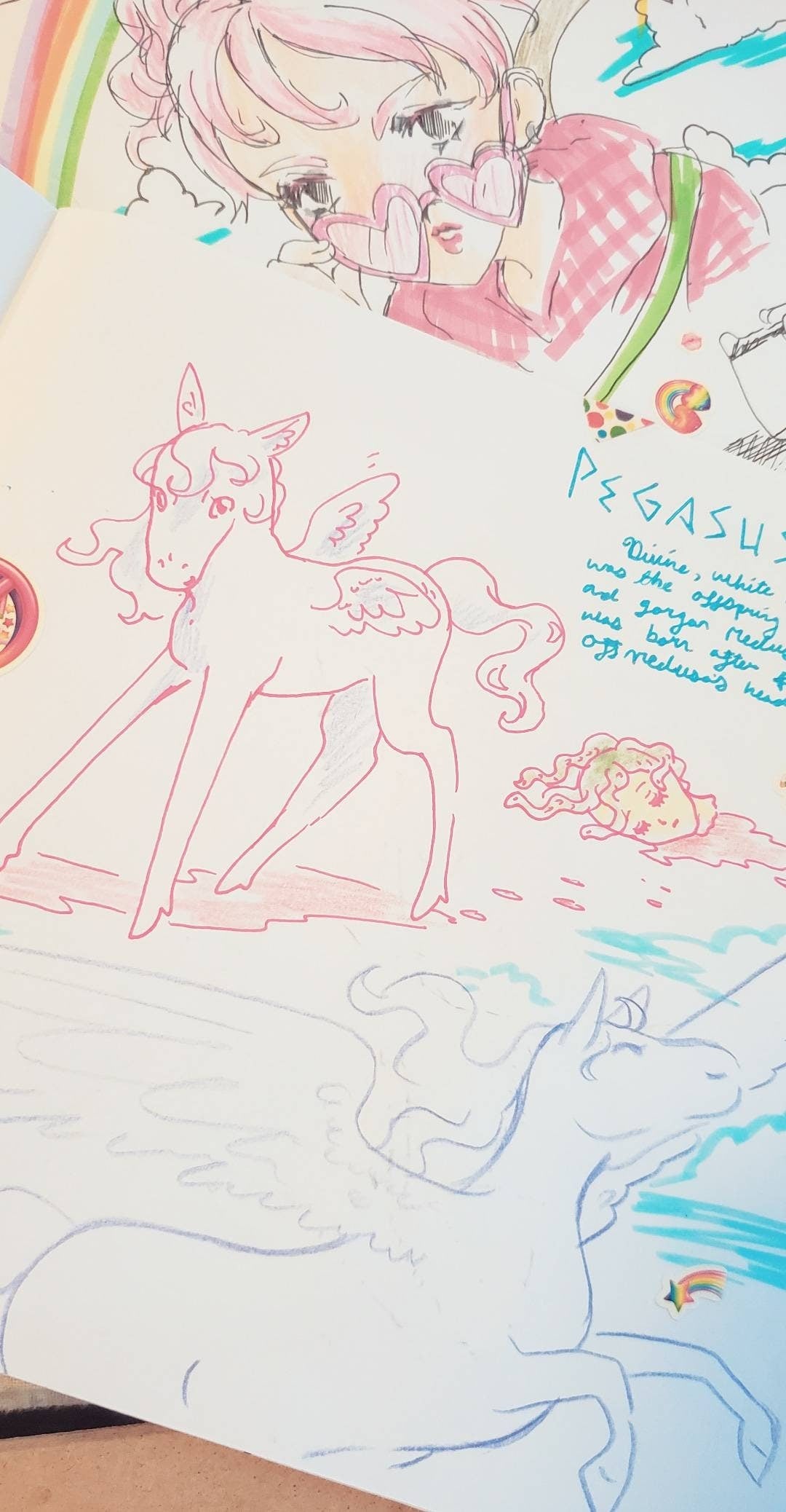 Commissioned 16 page zine filled with hand-drawn doodles featuring your favorite things in sketched manga style