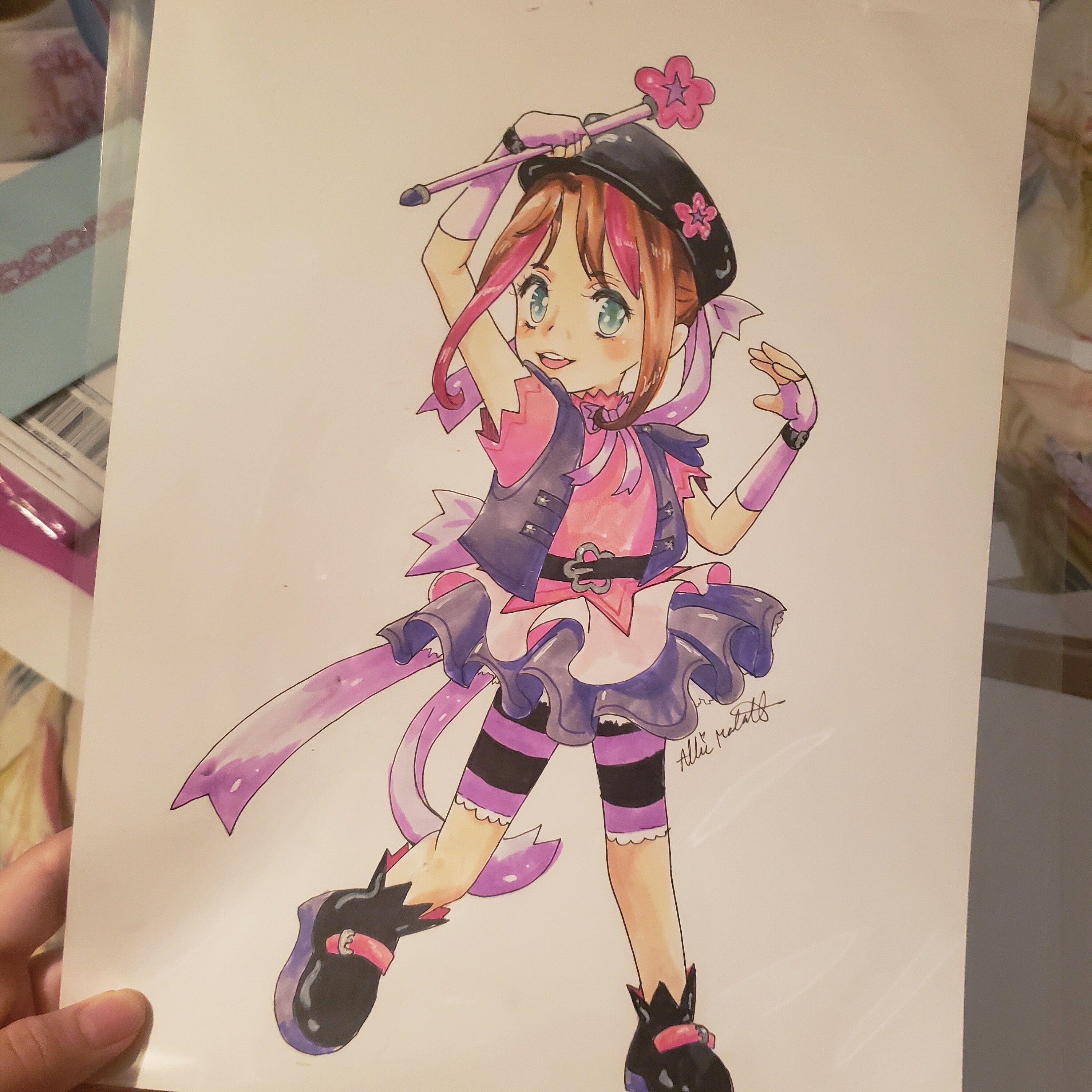 Become a magical girl! Portrait commission, manga / anime art style with copic markers