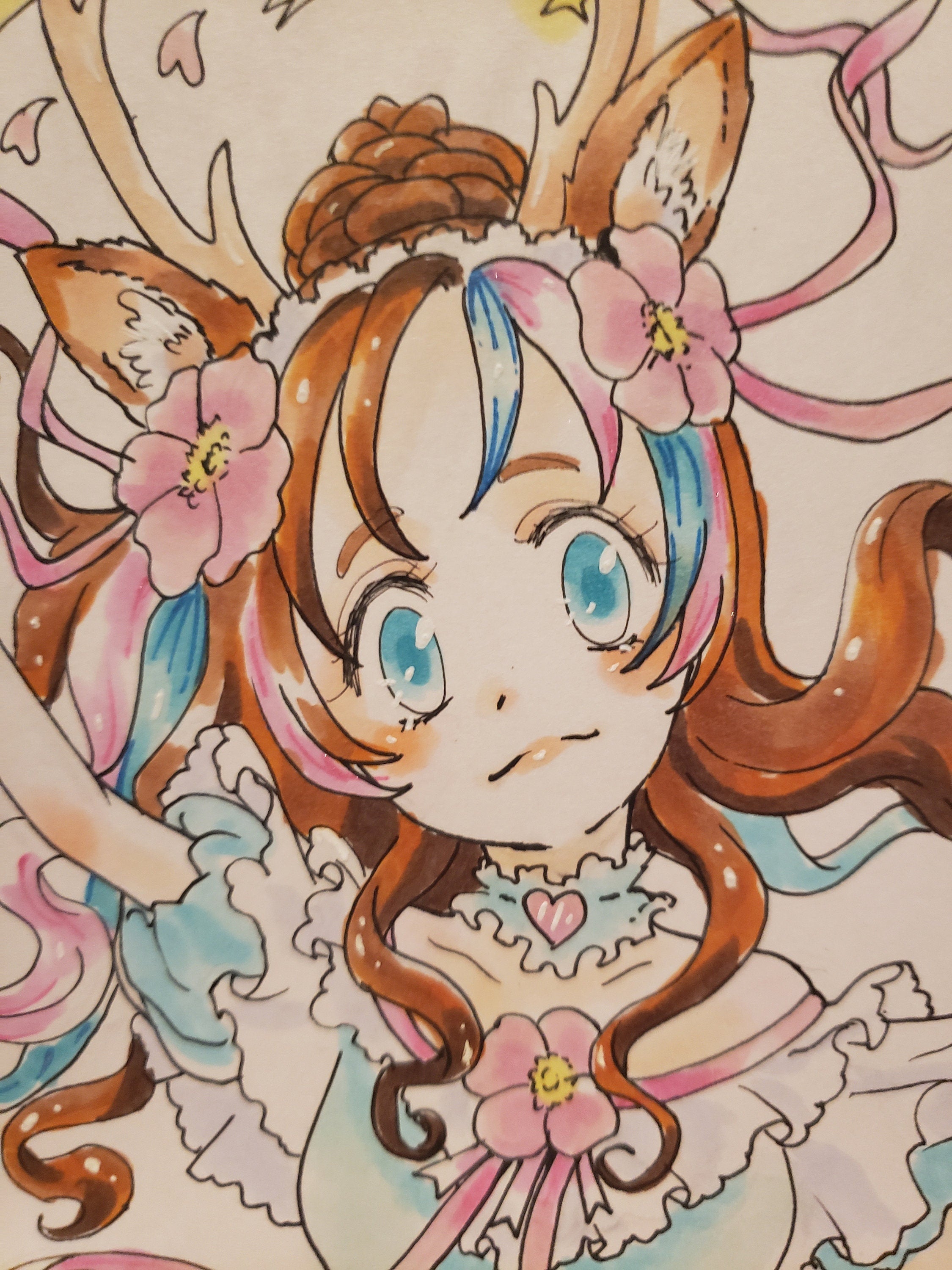 Become a magical girl! Portrait commission, manga / anime art style with copic markers