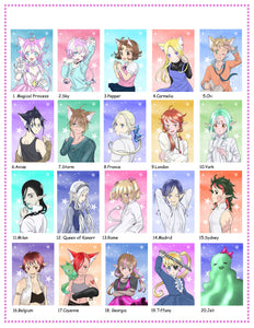 Magical Princess Sky character portrait flake paper stickers original manga merch