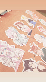 Load image into Gallery viewer, Magical Princess Sky character portrait flake paper stickers original manga merch
