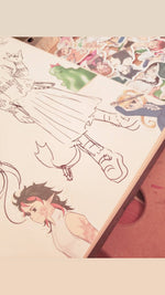 Load image into Gallery viewer, Magical Princess Sky character portrait flake paper stickers original manga merch
