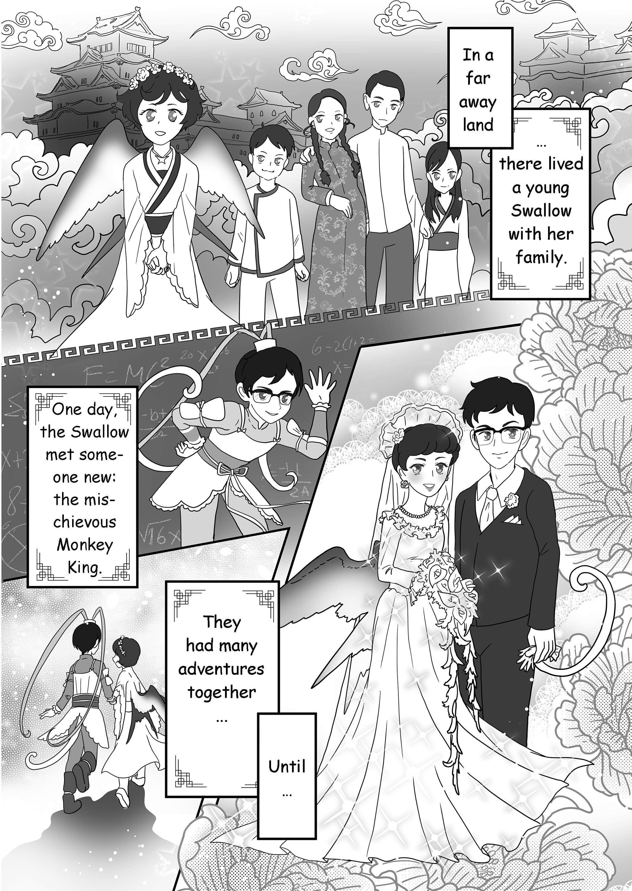 Custom wedding love story manga comic page commission