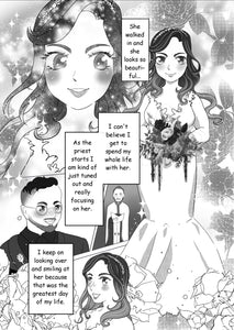 Custom wedding love story manga comic page commission