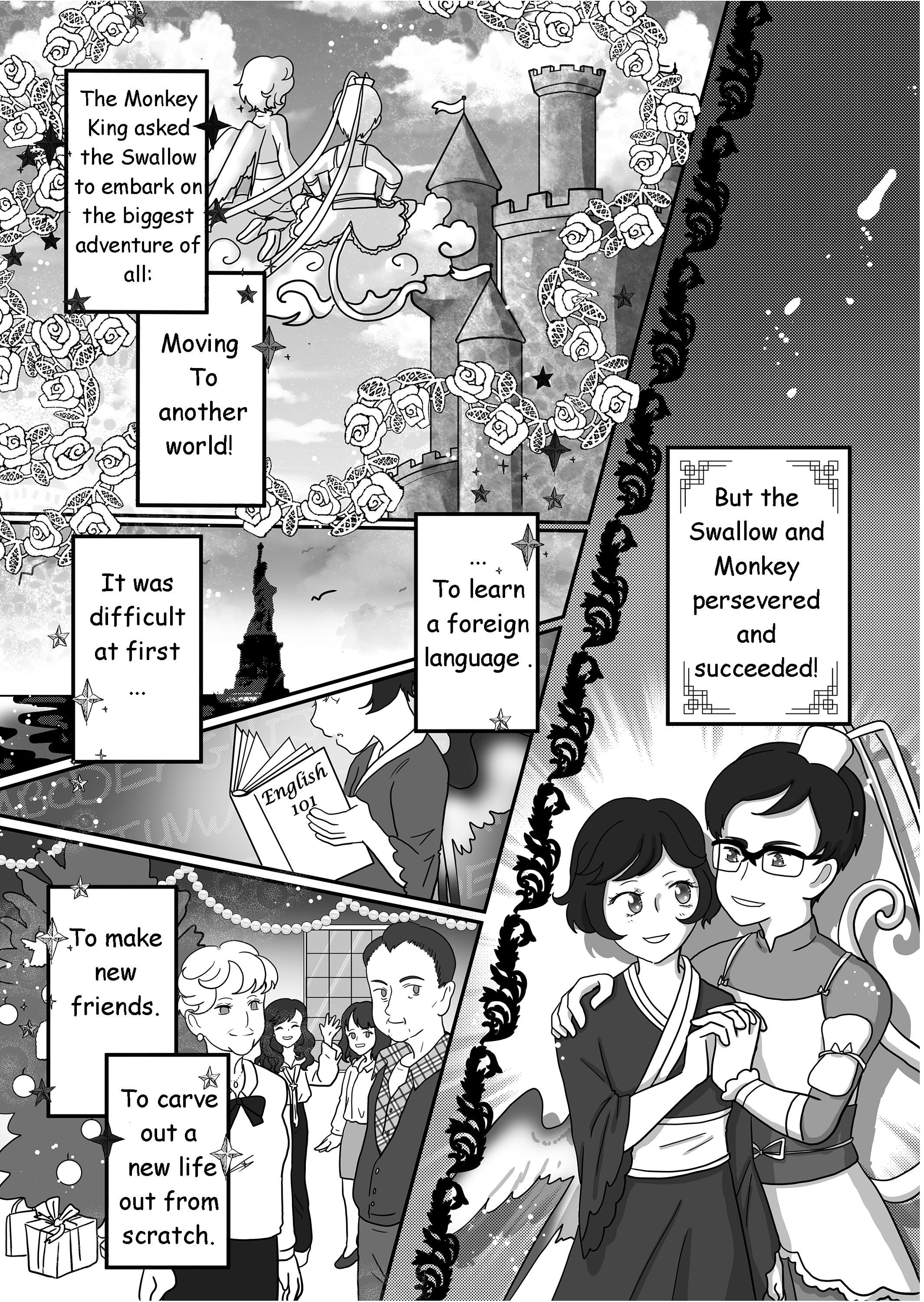 Custom wedding love story manga comic page commission