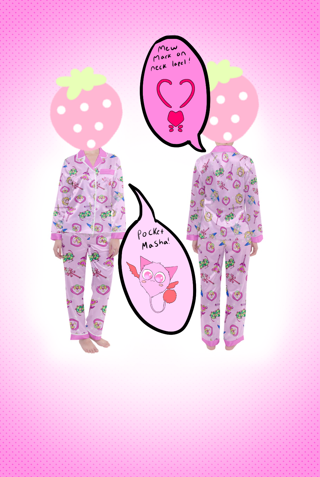 Custom Tokyo mew mew wand print Pajama set